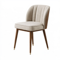 Chaise de salle à manger 55 x 60 x 85 cm tissu beige et bois style contemporain
