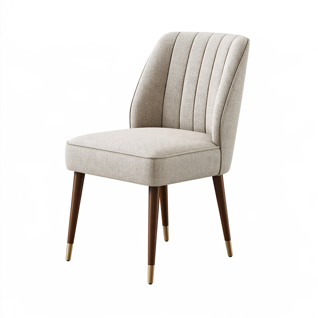 Chaise de salle à manger 50 x 60 x 85 cm en tissu beige style contemporain