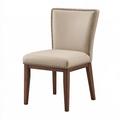 Chaise de salle à manger 50 x 60 x 95 cm beige aspect cuir style classique