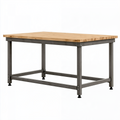 Établi 150 x 75 x 90 cm en bois et acier gris style industriel