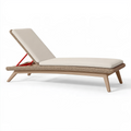 Bain de soleil 200 x 70 cm en fibres tressées beige à dossier réglable pour extérieur