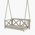 Balançoire de jardin 120 x 65 x 180 cm en bois beige avec cordes style croisé