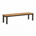 Banc de jardin 180 x 40 x 45 cm en bois et métal noir à lattes